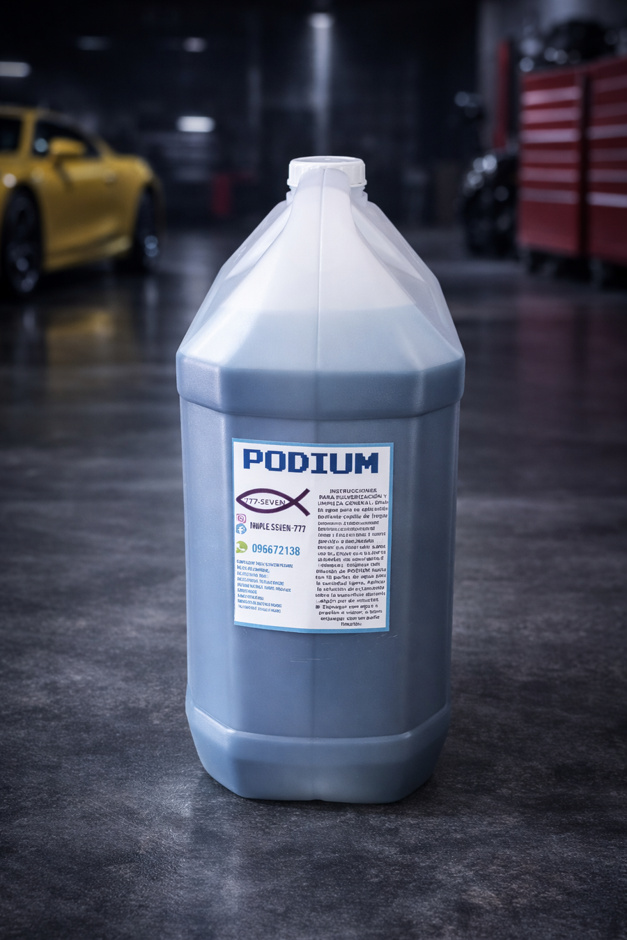 Shampoo Sin Trapeo con Cera PODIUM 10L - 777Seven® - Especial Camiones y Agro