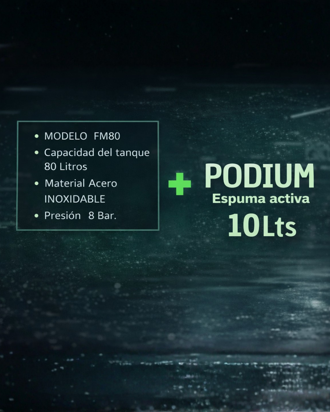 Oferta Máquina de Espuma 80L Inox + 10L Shampoo PODIUM Sin Trapeo