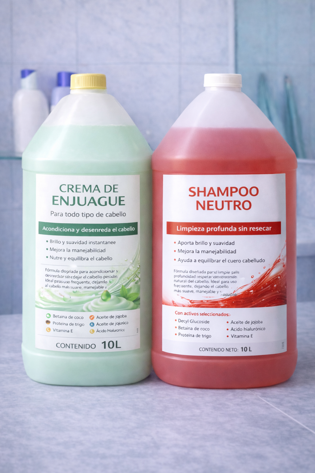 Pack Salón Premium 20L: Shampoo + Crema de Enjuague con Ácido Hialurónico - 777Seven®